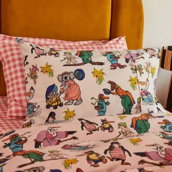 Kip and Co x May Gibbs | Flannelette Pillow Case Out And About