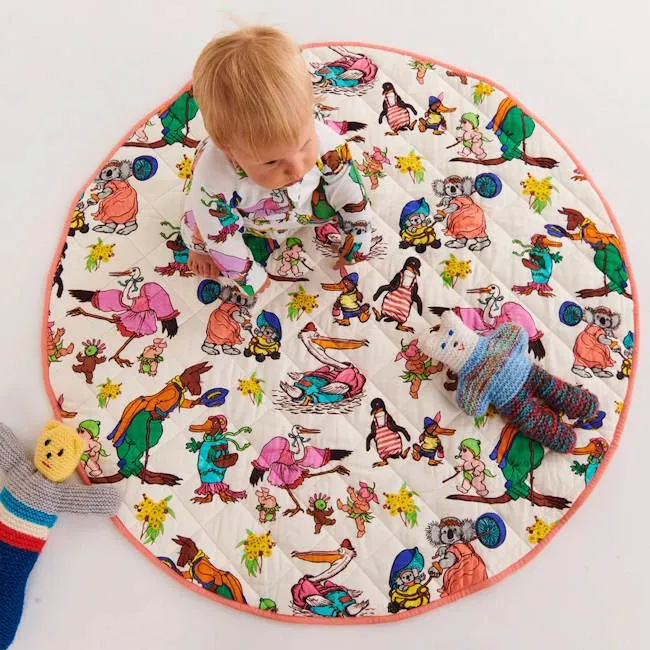 Kip and Co x May Gibbs | Quilted Baby Play Mat Out And About