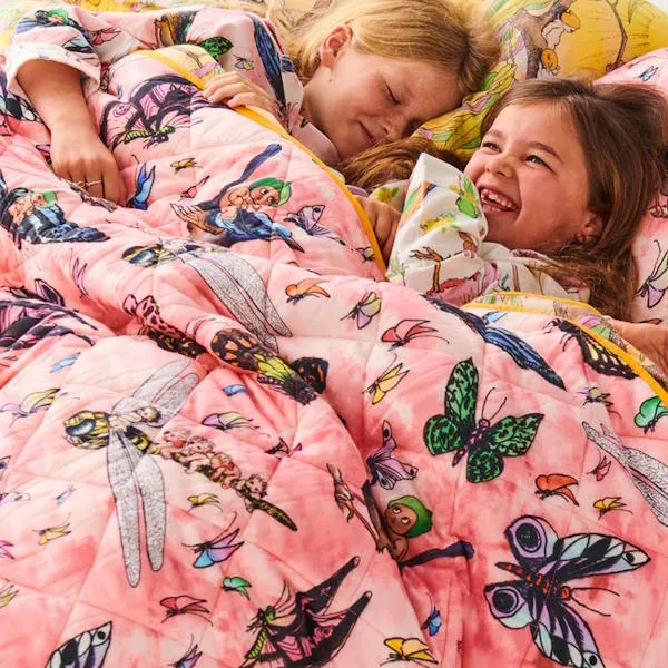 Kip and Co x May Gibbs | Quilted Single Bedspread Fly Baby