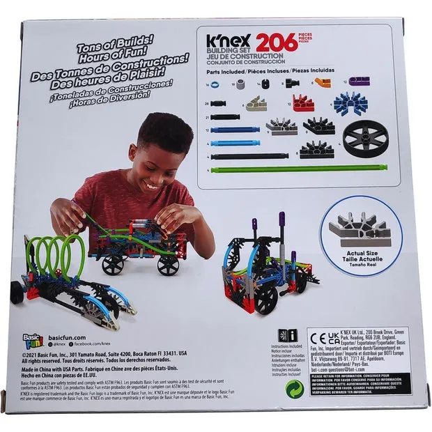 K'Nex Rad Rides 206 Piece 12 Model Building Set