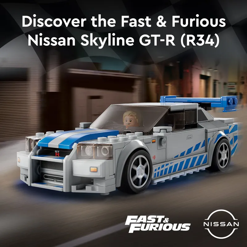 LEGO 76917 Speed Champions 2 Fast 2 Furious Nissan Skyline GT-R (R34)