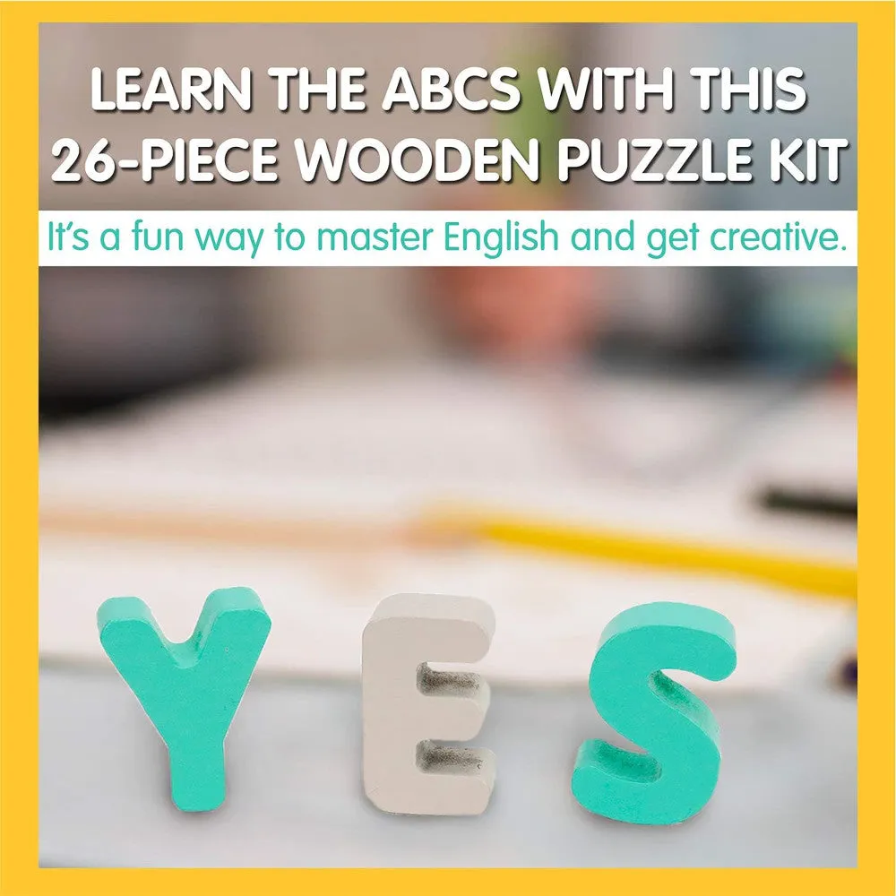 LEO & FRIENDS Wooden Chunky Alphabet Puzzle - 27 Piece Set