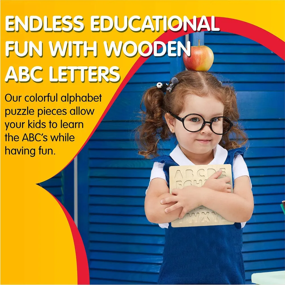LEO & FRIENDS Wooden Chunky Alphabet Puzzle - 27 Piece Set