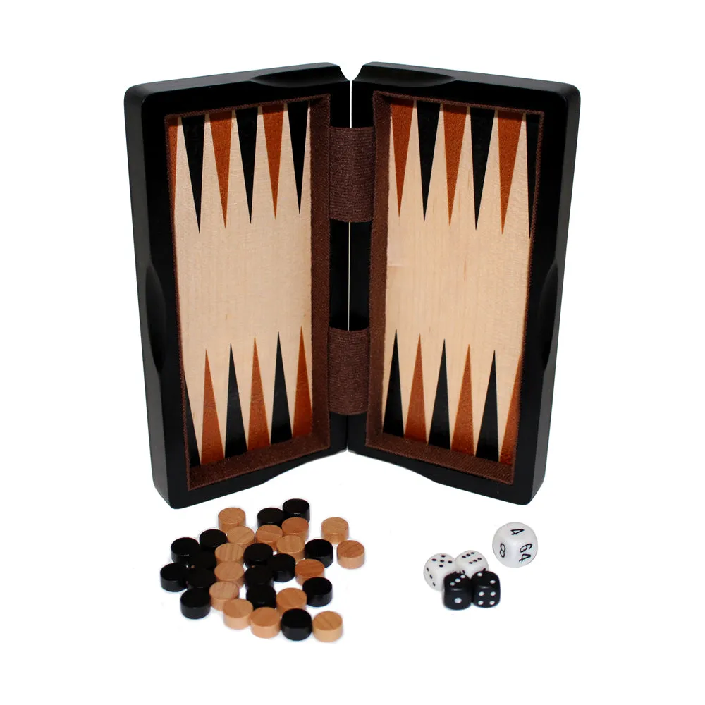 Magnetic 3-in-1 Chess, Checkers, and Backgammon Wood Game Set - 8-inch