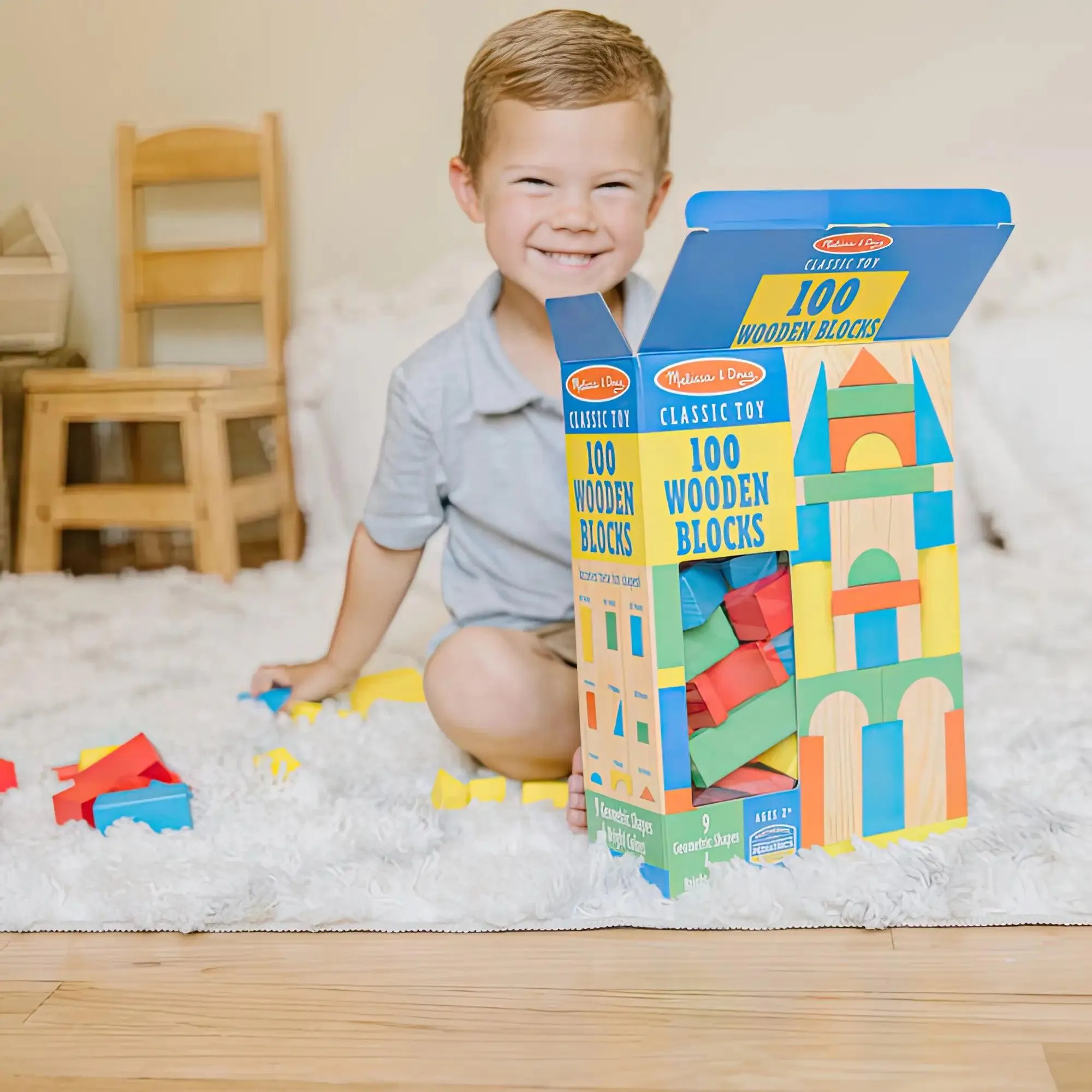 Melissa & Doug 10481 - 100 Piece Wood Blocks Set