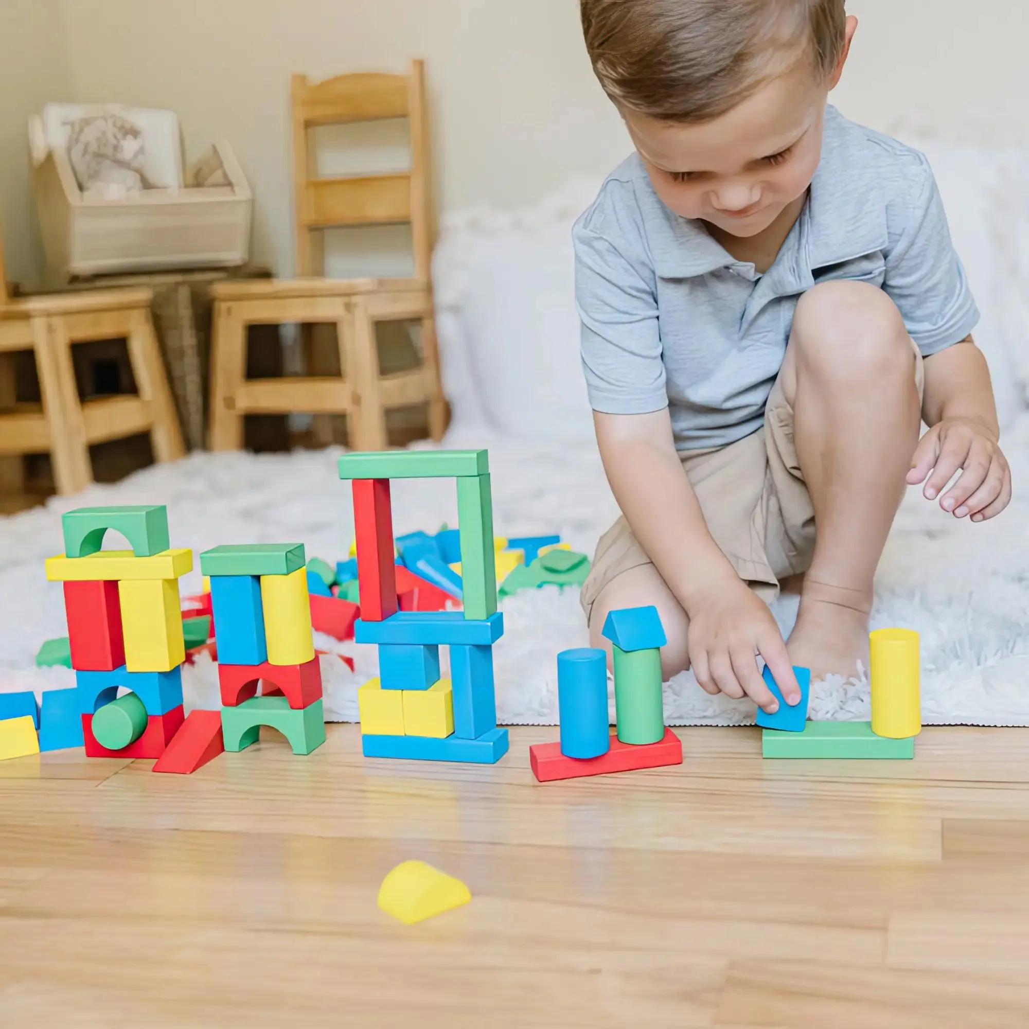 Melissa & Doug 10481 - 100 Piece Wood Blocks Set