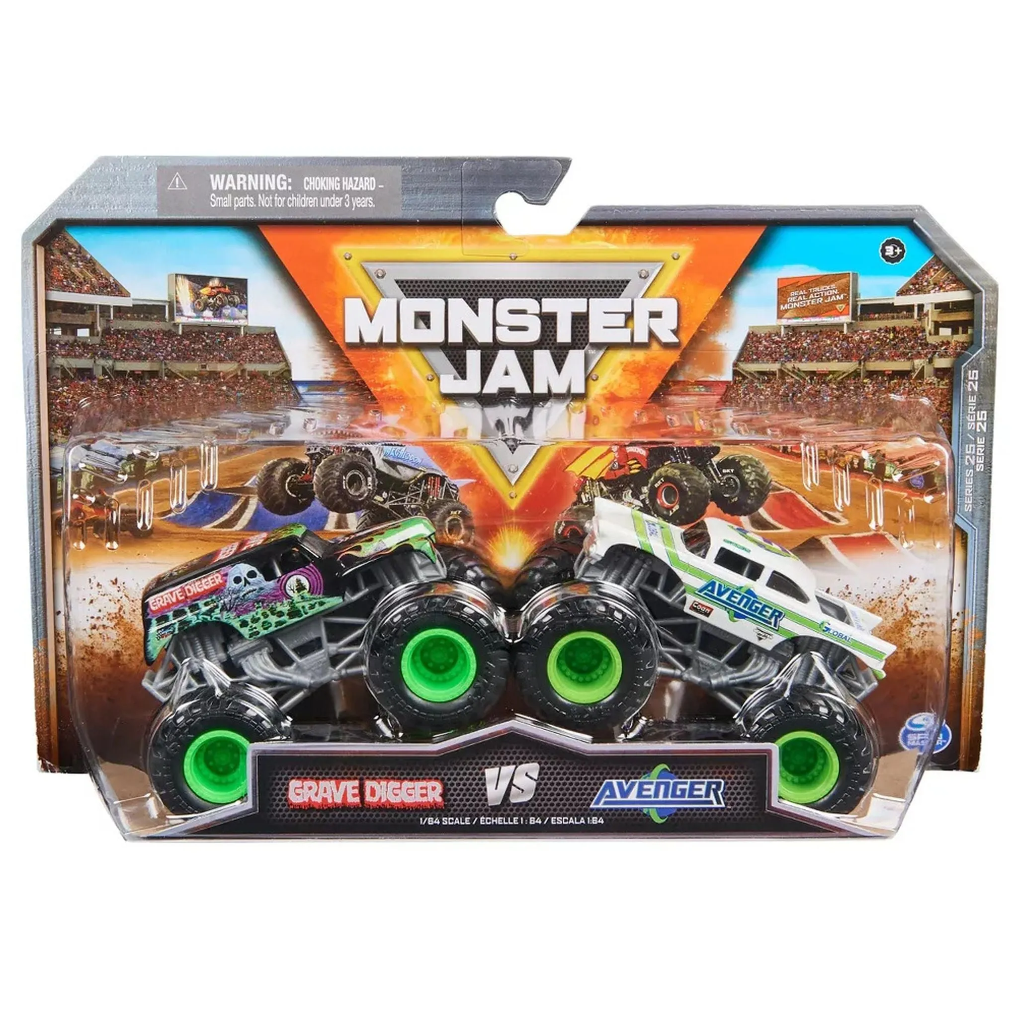 Monster Jam 1:64 2 Pack Grave Digger vs Avenger