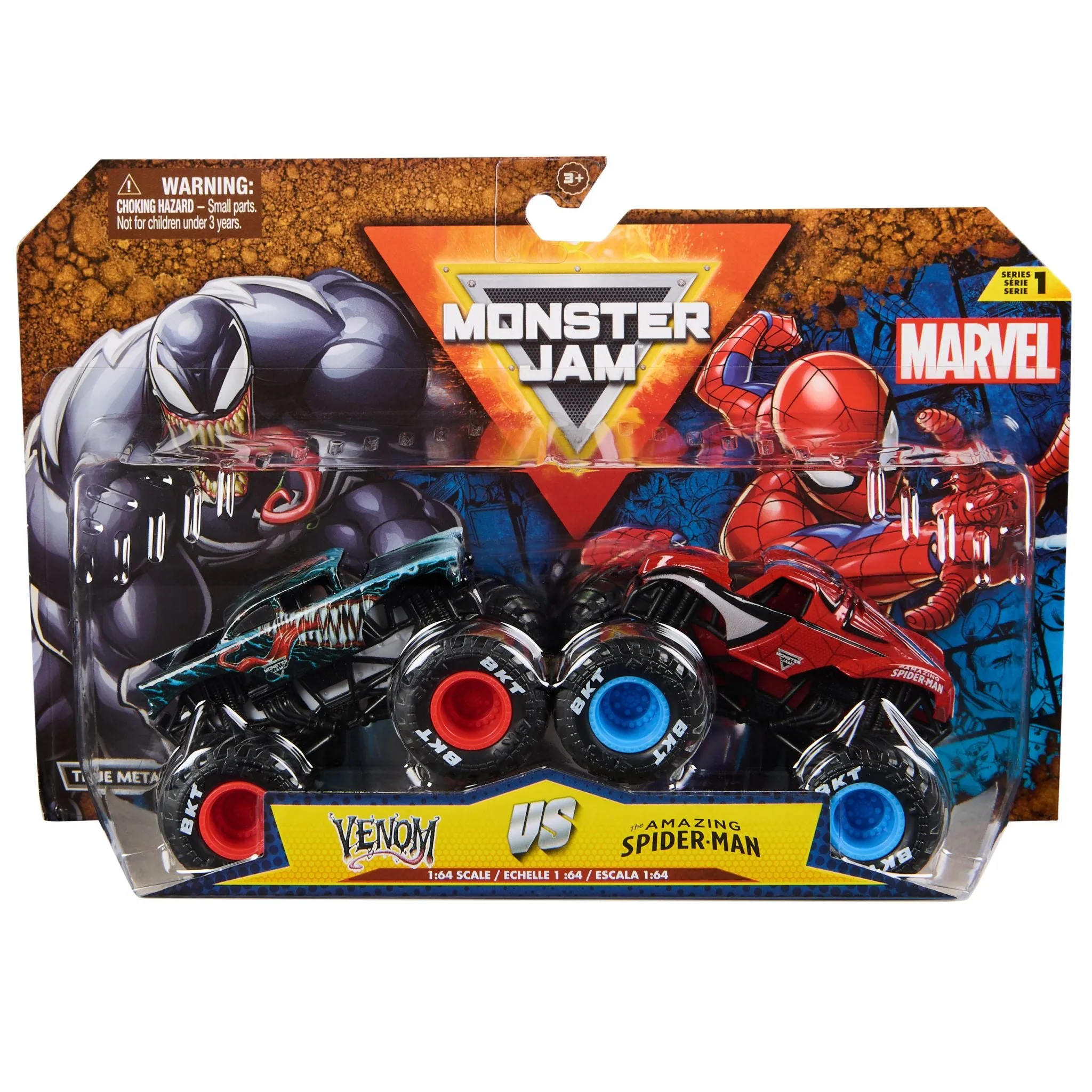 Monster Jam 1:64 Marvel 2 Pack - Venom vs Spider-Man