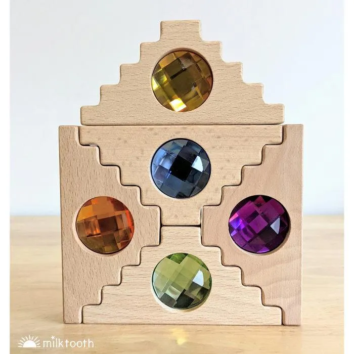 Papoose | Dutch Step Gables | 16 Gem Blocks in Tray