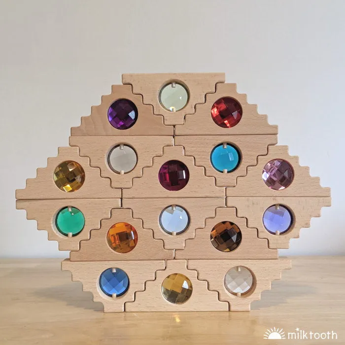 Papoose | Dutch Step Gables | 8 Warm Gem Blocks & 8 Cool Windows in Tray