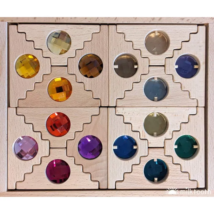 Papoose | Dutch Step Gables | 8 Warm Gem Blocks & 8 Cool Windows in Tray