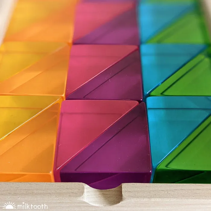 Papoose | Large Lucite Triangles | 24 Pieces with Tray