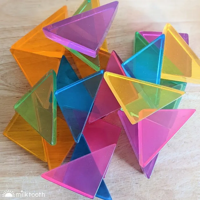 Papoose | Large Lucite Triangles | 24 Pieces with Tray