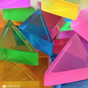 Papoose | Large Lucite Triangles | 24 Pieces with Tray
