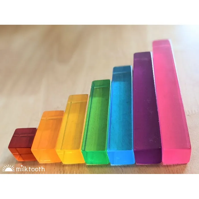 Papoose | Lucite Stepped Rods | 35 Pieces with Tray