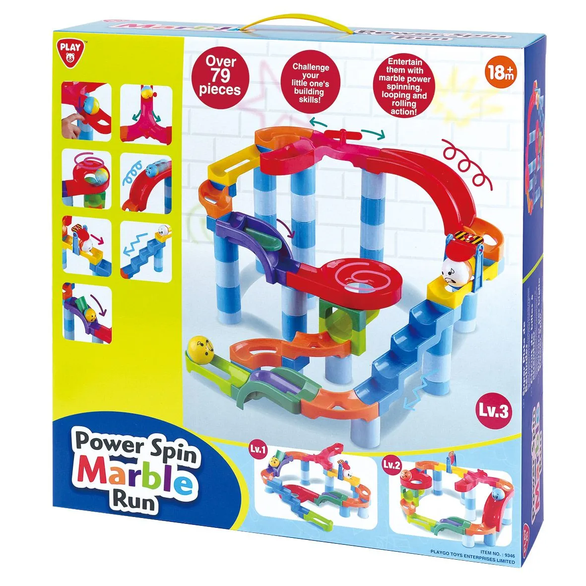 Playgo Toys Ent. Ltd. Power Spin Marblerun 79Pcs