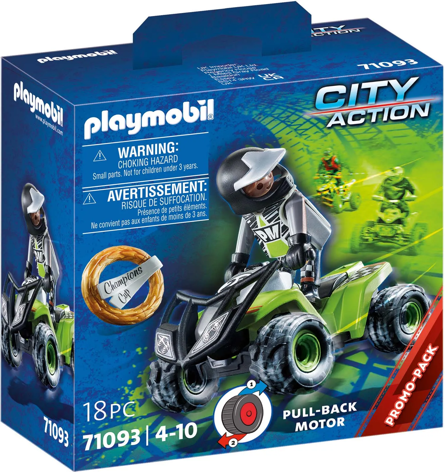 Playmobil 71093 City Action Racing Quad With Pull-Back Motor