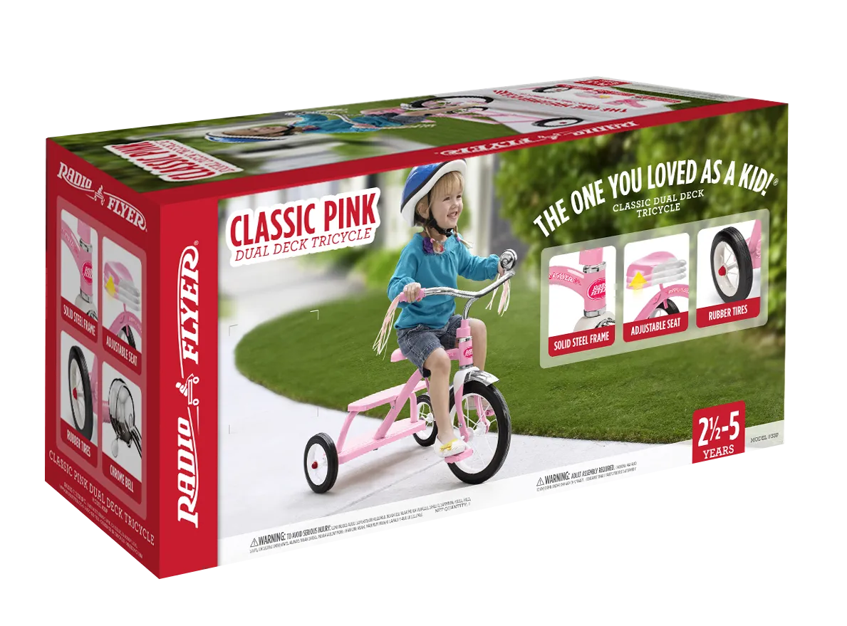 Radio Flyer Classic Dual Deck Tricycle Pink