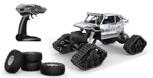 ROCK THROUGH 1:18 REMOTE CONTROL OFF ROADER WITH TRACKS SILVER RISKER CLIMB