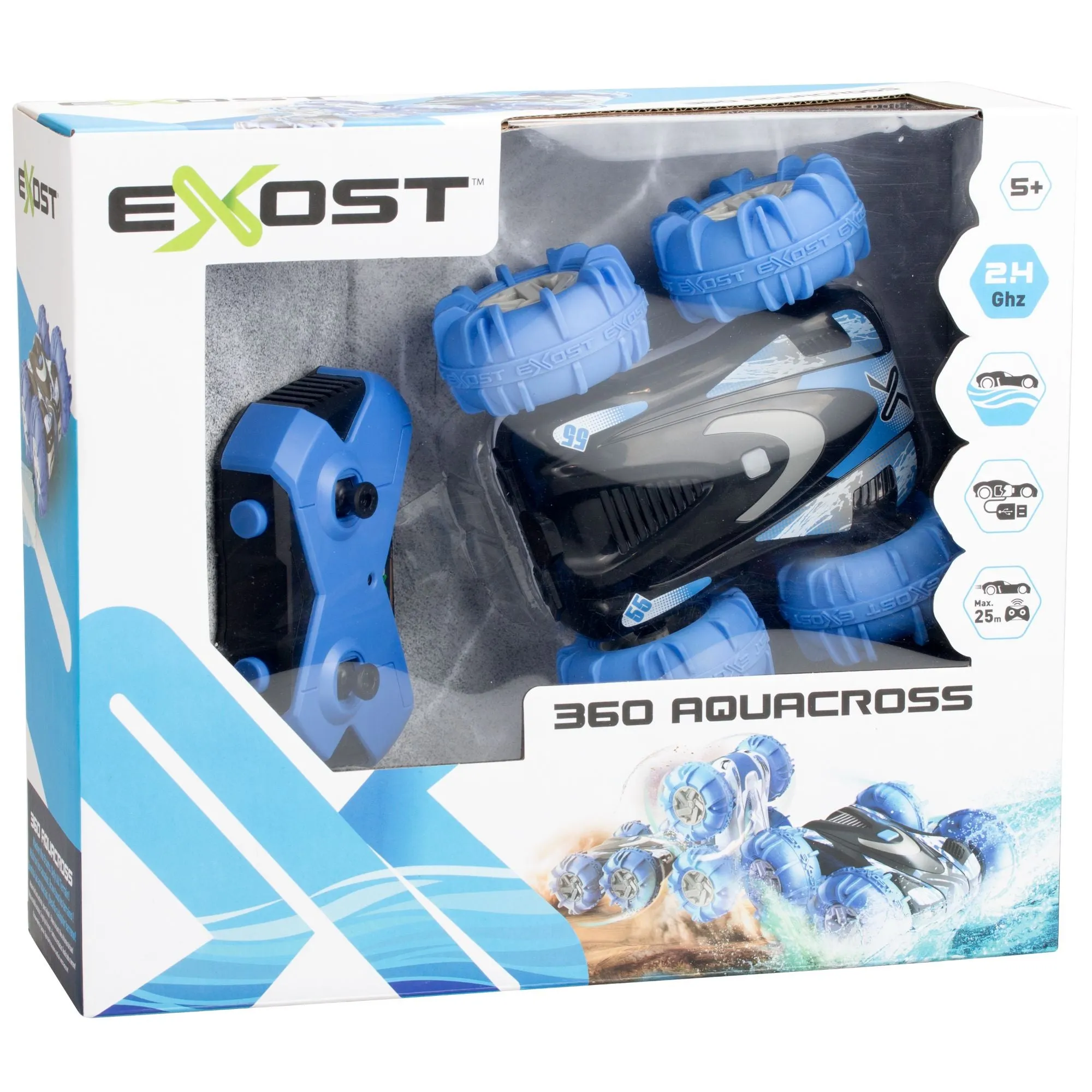 Silverlit Exost 2.4Ghz Remote Control 360 Aquacross Black & Blue