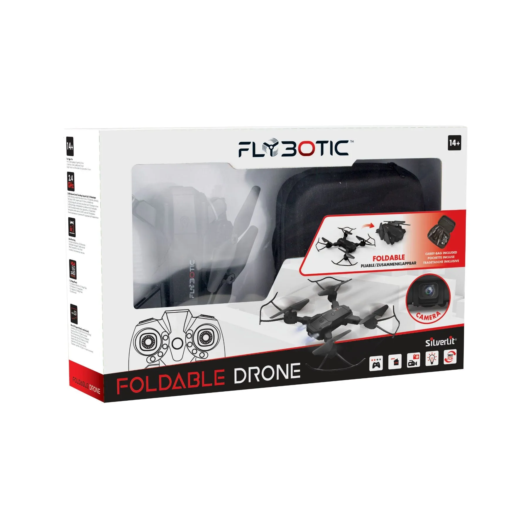 Silverlit Flybotic Remote Control Foldable Drone Black