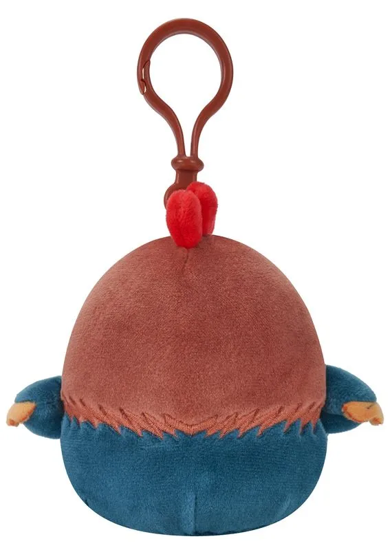 Squishmallows 3.5 Inch Plush S15 Clip-On Reed Brown And Blue Rooster