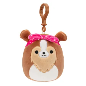 Squishmallows Valentines 3.5 Inch Plush Clip-On Andres The Sheltie