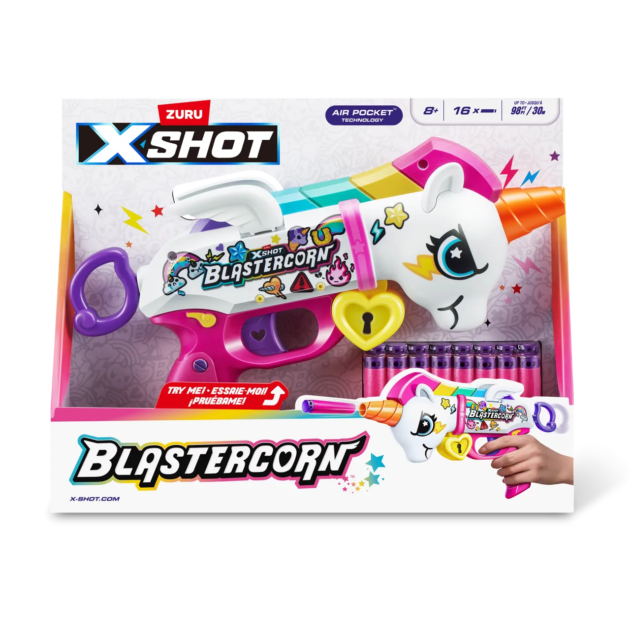 ZURU X Shot Blastercorn Series 1 Unicorn Blaster 16 Darts