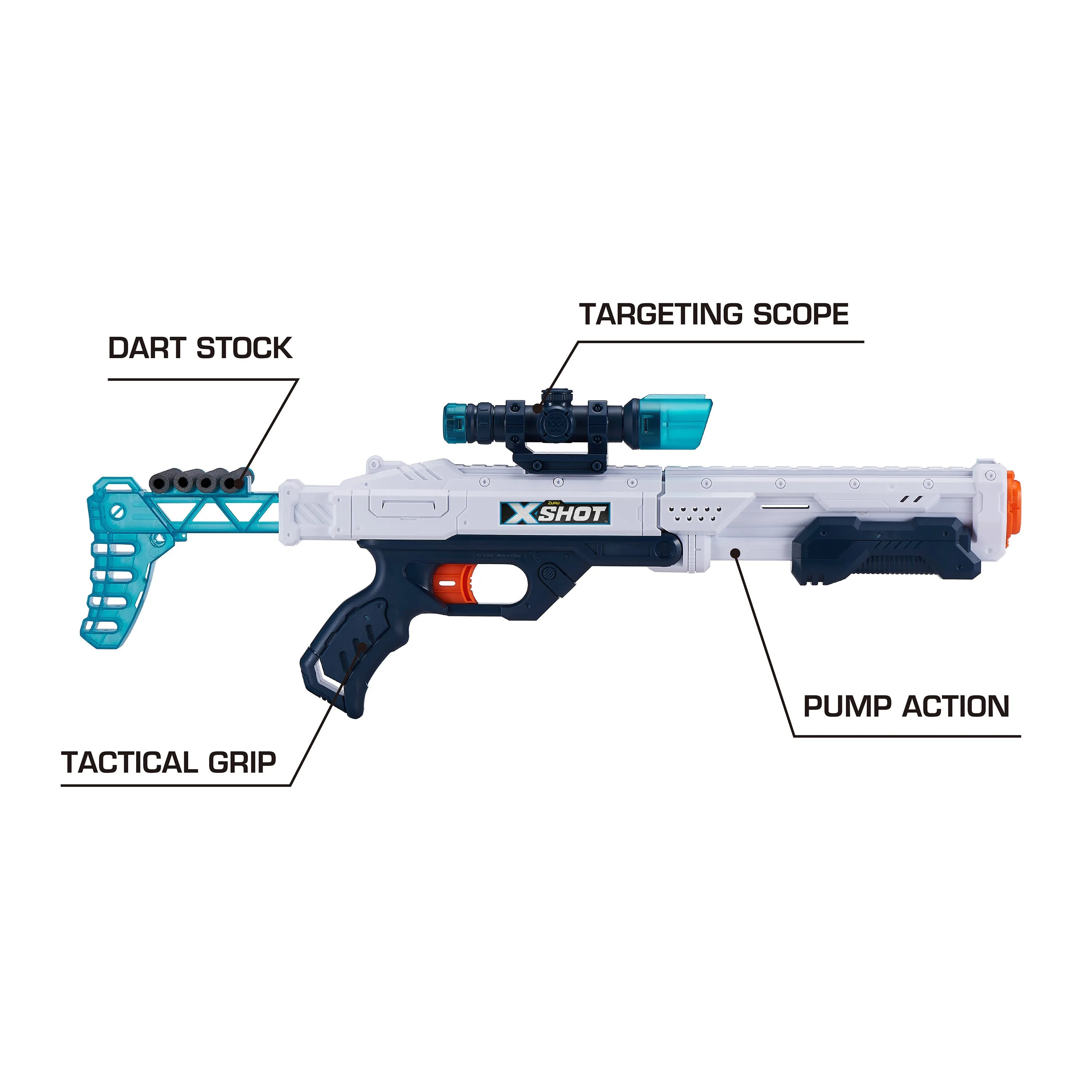 ZURU X Shot Excel Hawk Eye Dart Shooter With 16 Darts