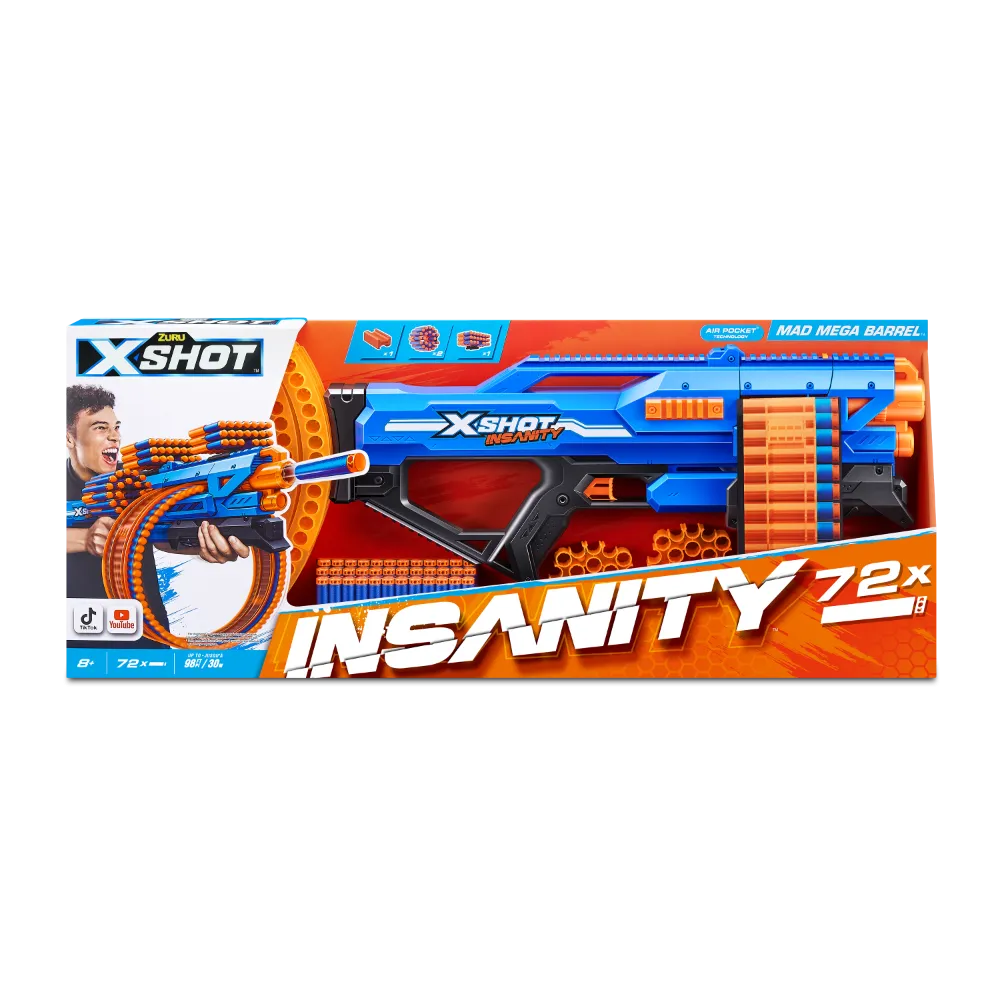 ZURU X Shot Insanity Mega Barrel With 72 Darts