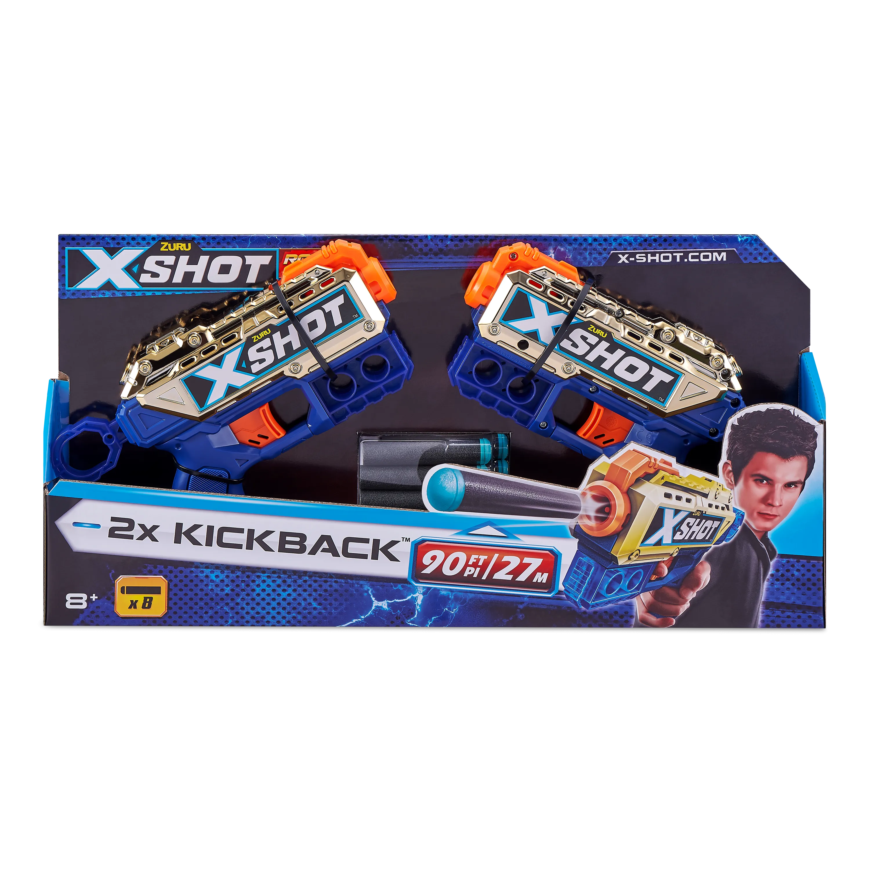 ZURU X Shot Royale Edition 2X Kickback Golden Dart Blaster