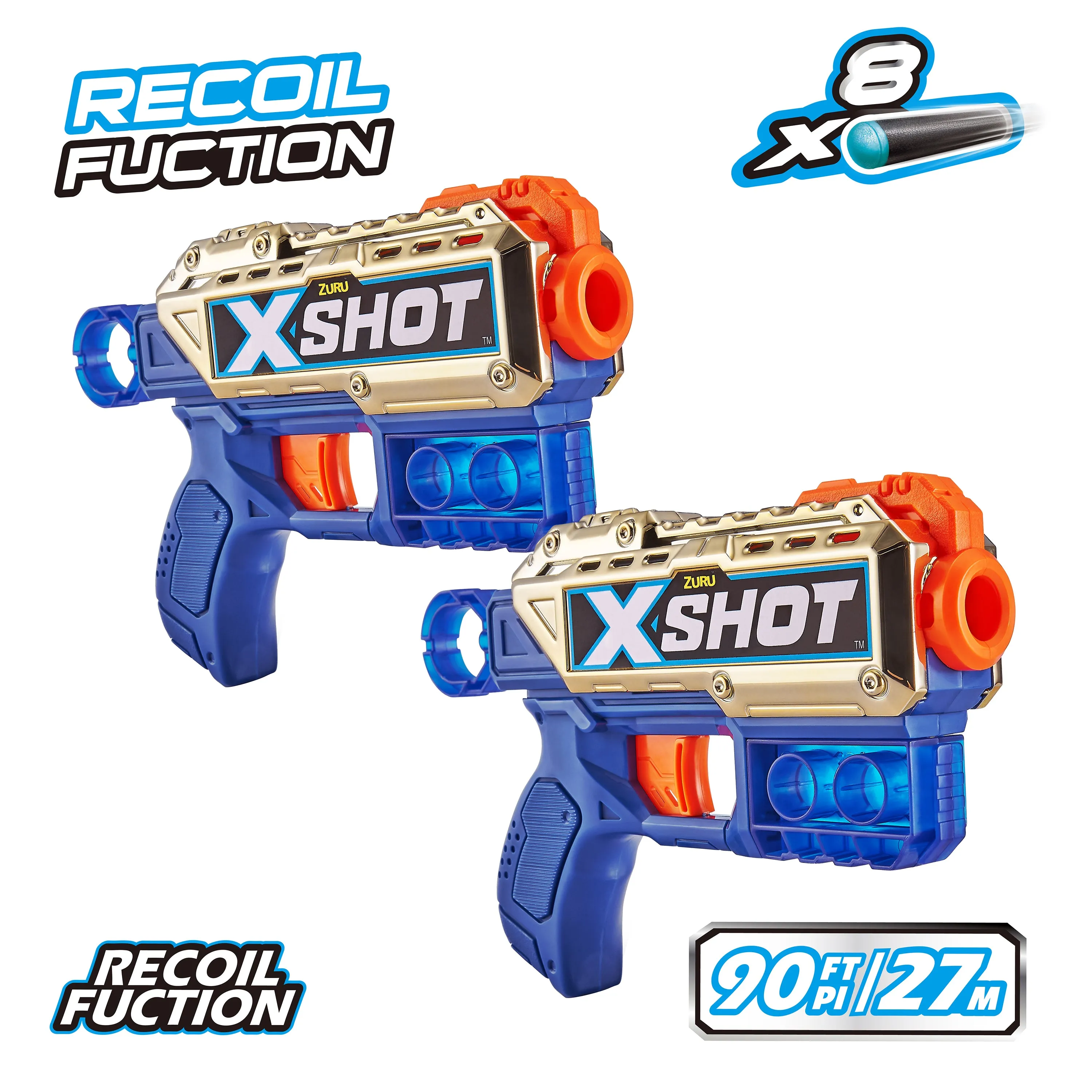 ZURU X Shot Royale Edition 2X Kickback Golden Dart Blaster