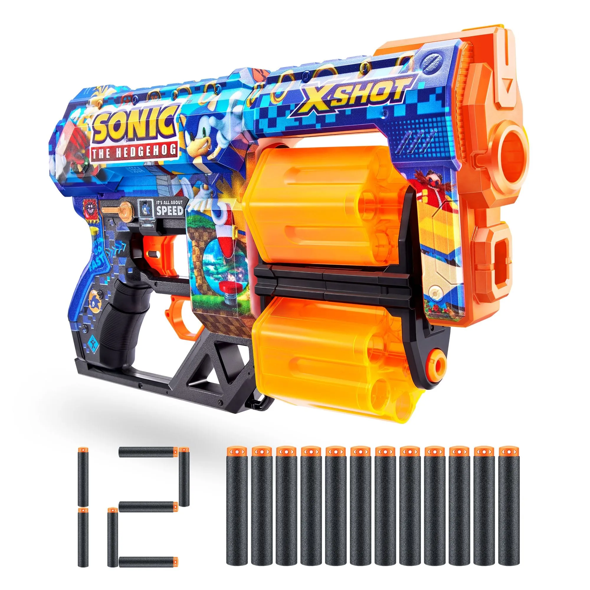 ZURU X Shot Skins Dread Dart Blaster Sonic The Hedgehog