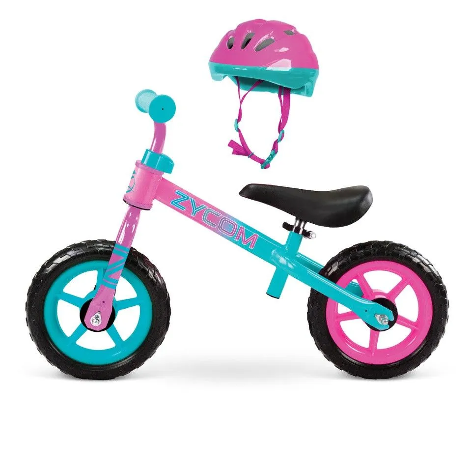 Zycom Zbike Balance Bike With Helmet Pink/Teal